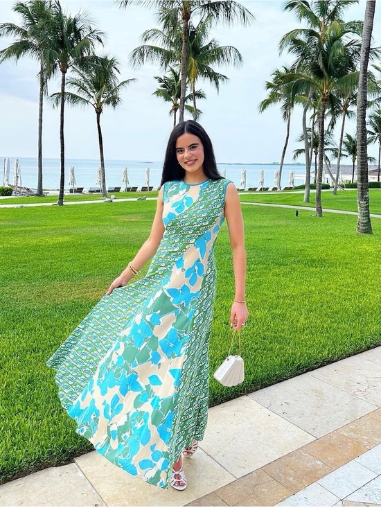 Diane Von Furstenberg Dresses & Skirts - Diane Von Furstenberg Turquoise and Green Floral Maxi Dress